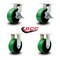 Service Caster 8 Inch Heavy Duty Green Poly on Cast Iron Wheel Caster Brakes 2 Rigid SCC, 2PK SCC-KP92S830-PUR-GB-SLB-2-R-2 - alternate 4